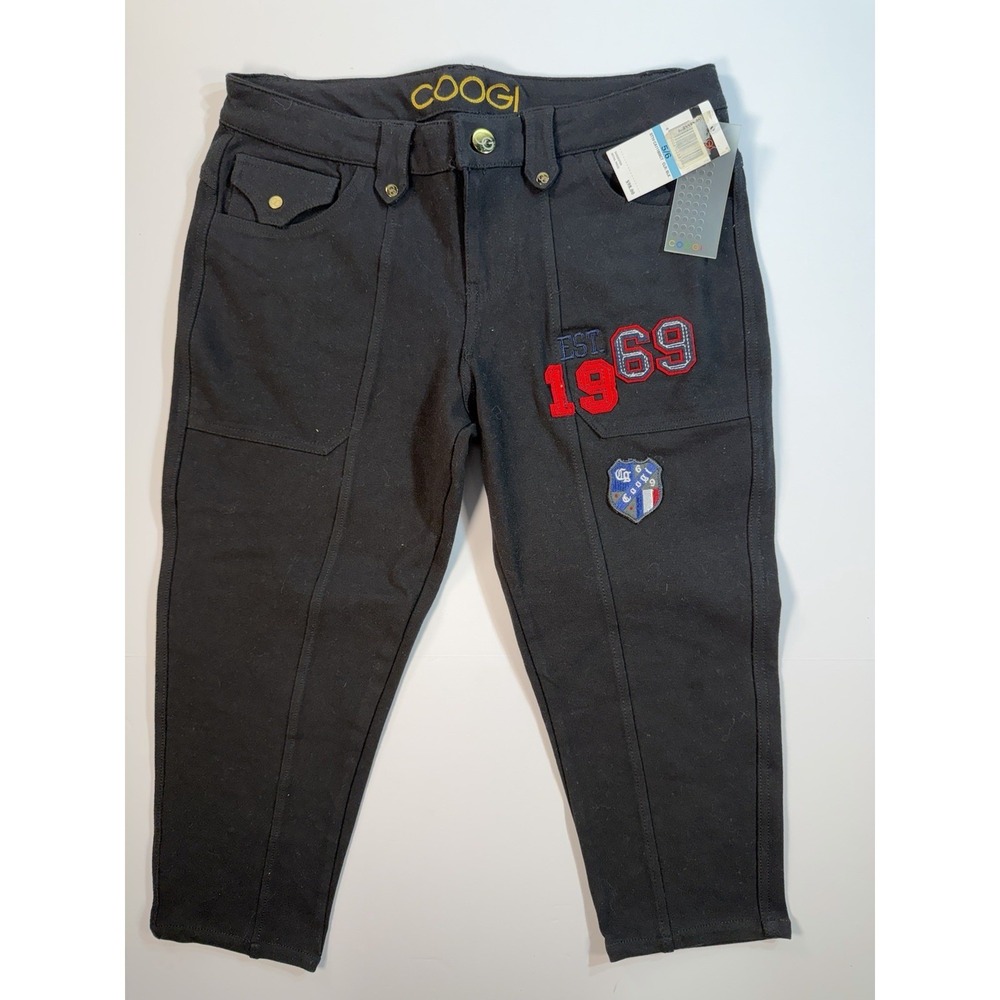 COOGI Capri Pants Womens 7/8 Black NWT EST 1969 Y2K Stretch Crop